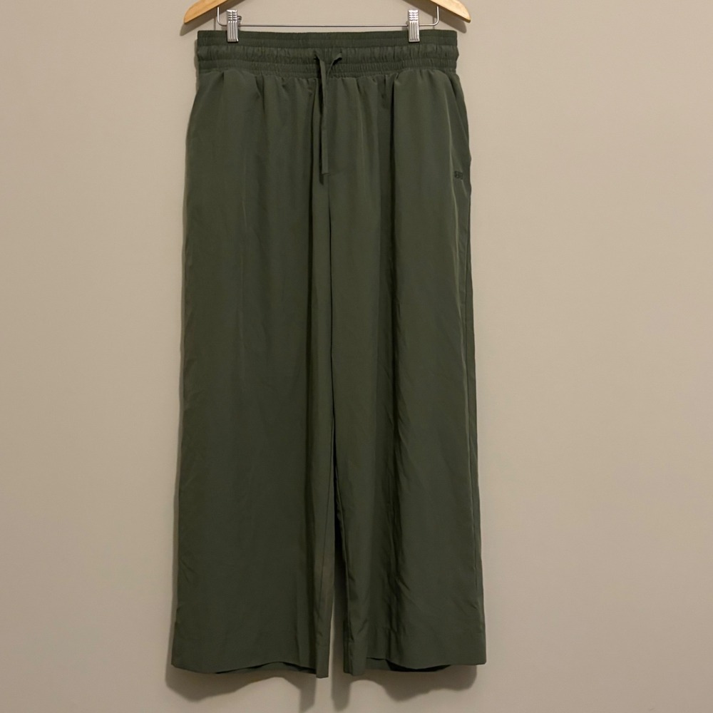 Albion Fit Womens XXL Olive Green Wide Leg Drawstring Active Pants RN 124780